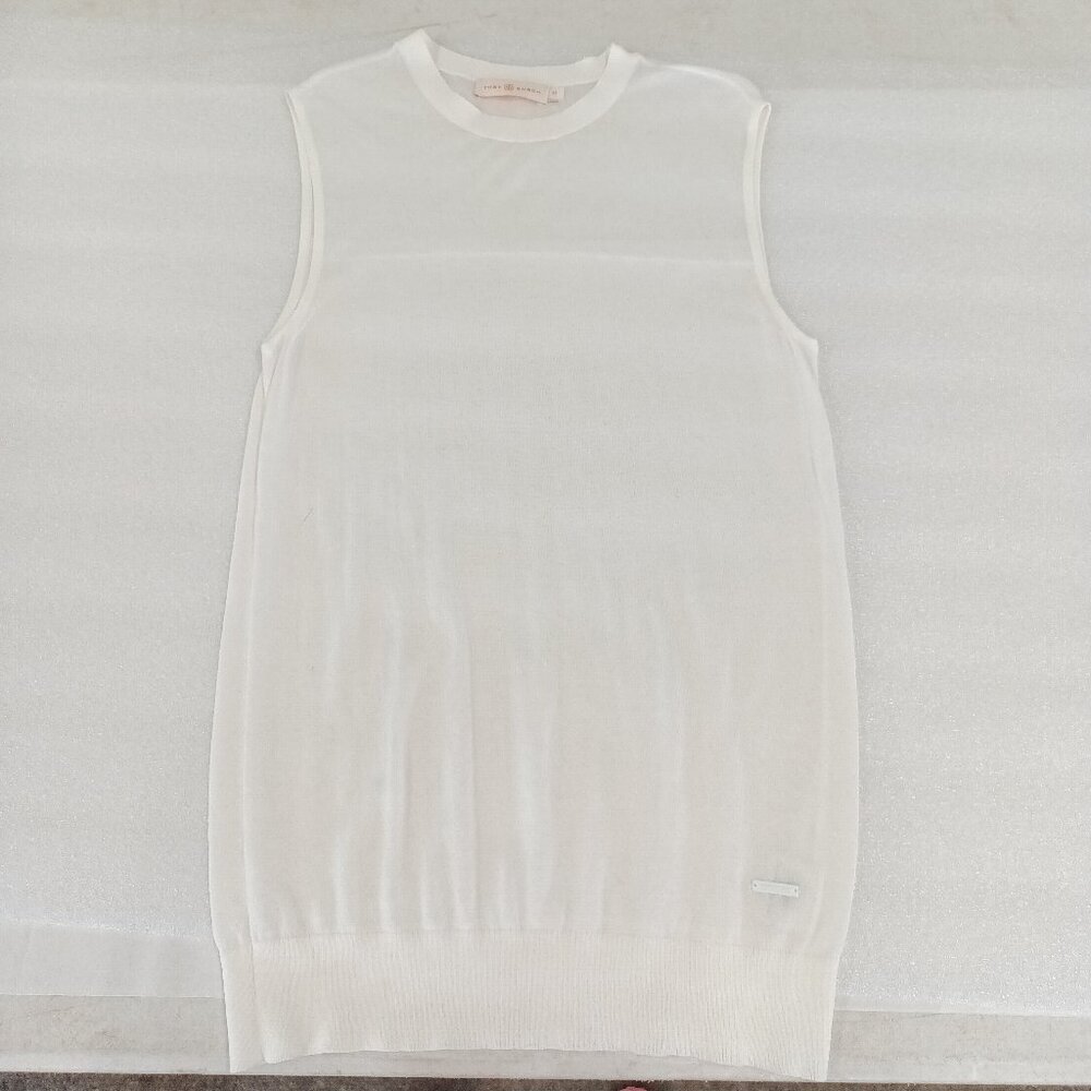 Tory Burch White Sleeveless Sweater Size XS